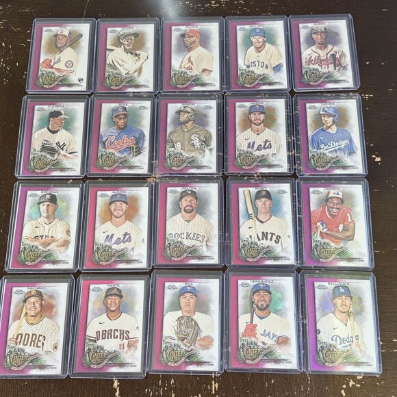 2022 Topps Chrome Allen Ginter Magenta /199 20 Card Lot Sleeves Top Loaders Mt - Picture 1 of 11